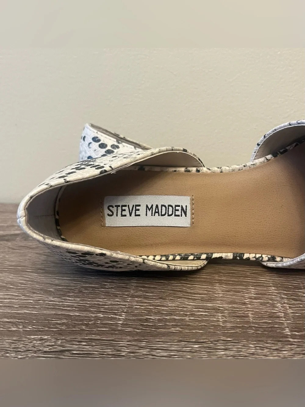 Steve Madden Talent d'Orsay Flats Snake Print Women's Size 7.5